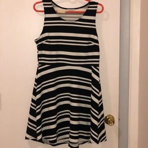 Black and white striped dress